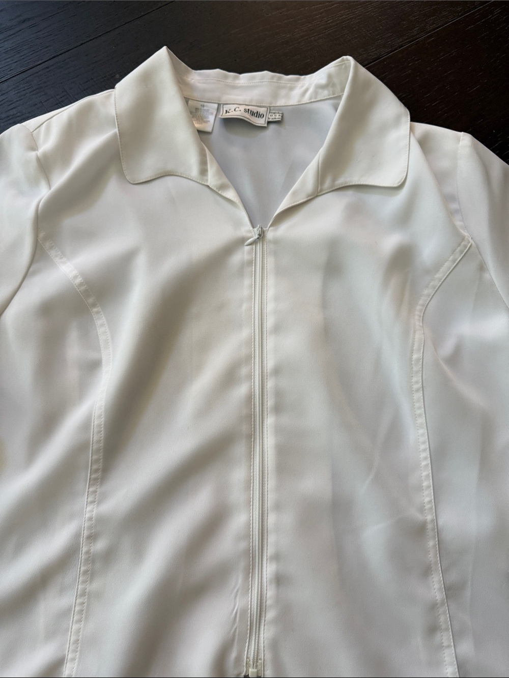 Women's Cream Zip-Front Jacket